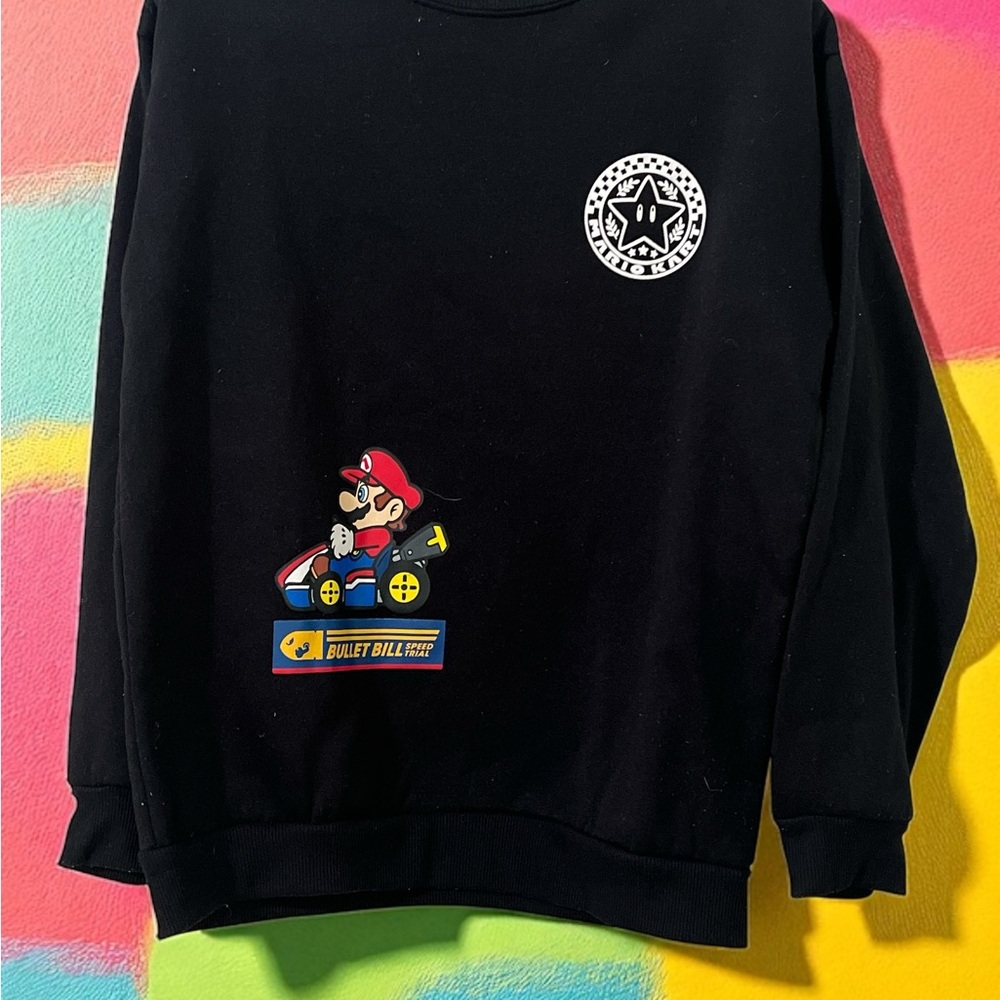 Black Graphic Crewneck Sweater